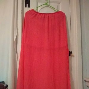 Pink mini skirt - Sheer to ankles. Size M